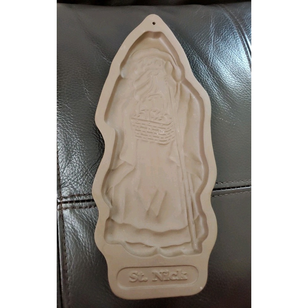 Longaberger St. Nick Pottery Cookie Mold Press‎ Holiday Christmas 1993 Baking